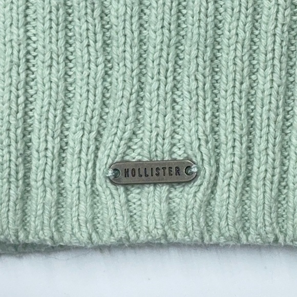 Hollister Mint Green Cropped Cardigan Size S Button Front Knit - Picture 6 of 14
